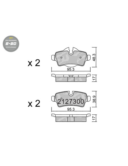 REAR HIGH PERFORMANCE BRAKEPADS S50 MINI ONE R56 R57 R58 R59 CLUBMAN R55