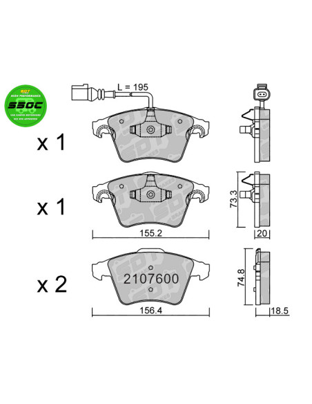 FRONT HIGH PERFORMANCE BRAKEPADS S50C VW MULTIVAN T5 TRANSPORTER T5