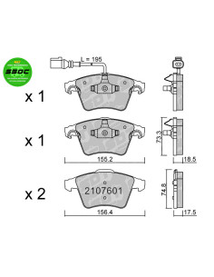 FRONT HIGH PERFORMANCE BRAKEPADS S50C VOLKSWAGEN MULTIVAN T5 TRANSPORTER T5