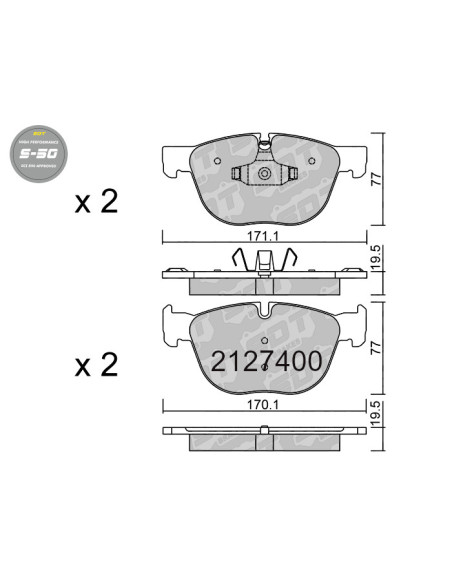 FRONT HIGH PERFORMANCE BRAKEPADS S50 BMW SUV X5 E70 X5 F15 X6 E71 X6 F16