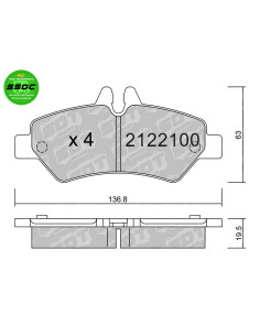 REAR HIGH PERFORMANCE BRAKEPADS S50C MERCEDES SPRINTER  VOLKSWAGEN CRAFTER