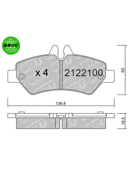 Pastillas De Freno Traseras High Performance S50C Mercedes Sprinter  Volkswagen Crafter