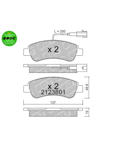 REAR HIGH PERFORMANCE BRAKEPADS S50C CITROEN JUMPER FIAT DUCATO PEUGEOT BOXER