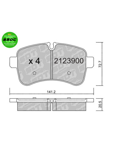 PASTILLAS DE FRENO TRASERAS HIGH PERFORMANCE S50C IVECO DAILY
