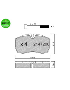 Pastillas De Freno Traseras High Performance S50C Ford Transit Iveco Daily