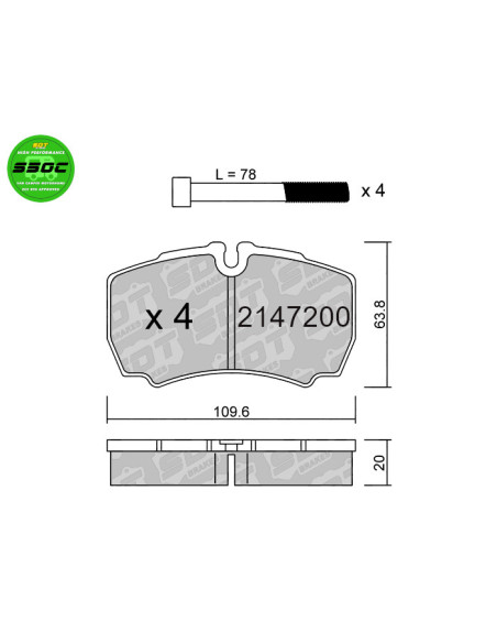 REAR HIGH PERFORMANCE BRAKEPADS S50C FORD TRANSIT IVECO DAILY