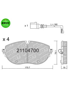 FRONT HIGH PERFORMANCE BRAKEPADS S50C VOLSKWAGEN MULTIVAN T7 (Ø340mm DISC)