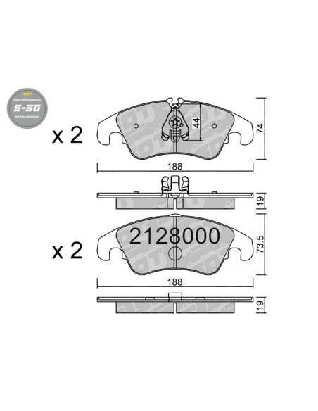 Pastillas De Freno Delanteras High Performance S50 Audi A4 B8 A5 8T 8F Ford Focus Mk2