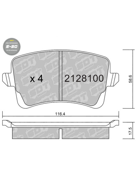 REAR HIGH PERFORMANCE BRAKEPADS S50 AUDI A4 B8 A5 8T 8F Q5 8R