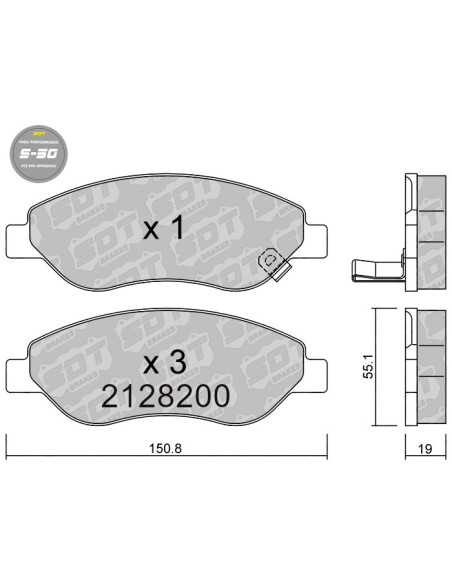 FRONT HIGH PERFORMANCE BRAKEPADS S50 OPEL CORSA D 1.7 CDTI