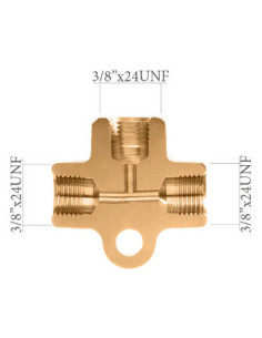TEE FEMALE DISTRIBUTOR FITTING AN3 3/8" X 24 UNF 2