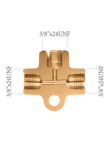 TEE FEMALE DISTRIBUTOR FITTING AN3 3/8" X 24 UNF