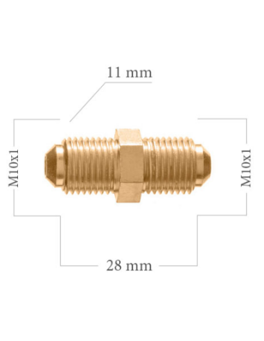 Racor Adaptador Macho Convexo M10X100 A Macho Convexo