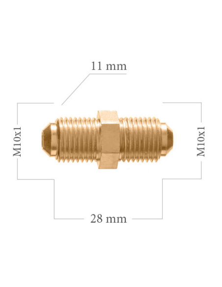 M10x100 MALE CONVEX M10x100 TO MALE CONVEX MALE ADAPTER FITTING