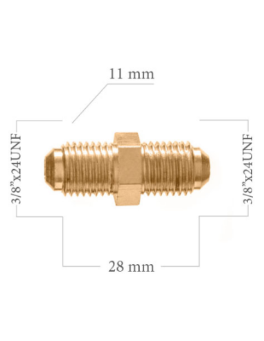 Racor adaptador macho convexo 3/8" x 24UN a macho convexo