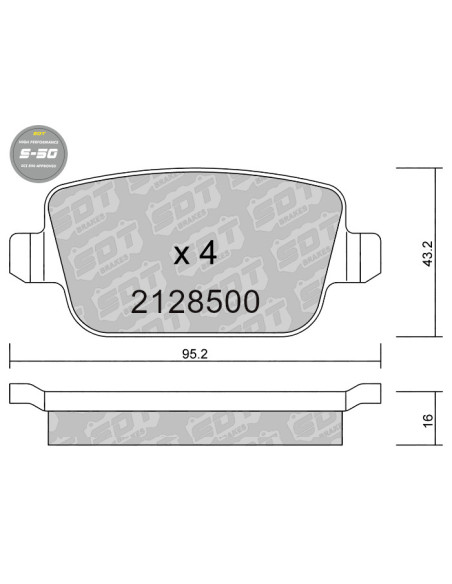Pastillas De Freno Traseras High Performance S50 Ford Focus Galaxy Kuga Mondeo S-Max Land Rover Freelander 2