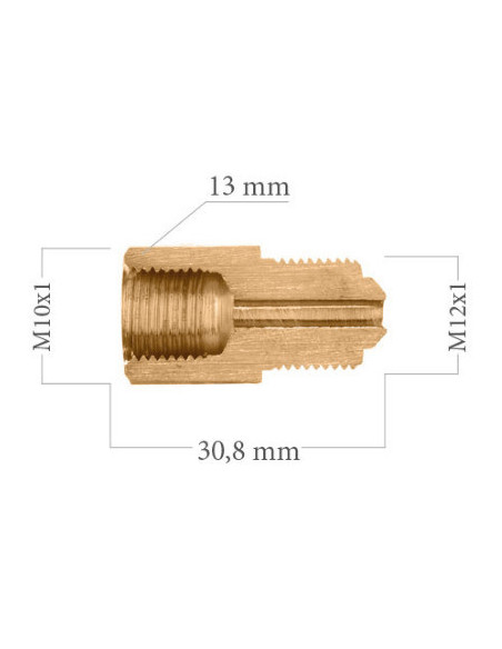 Racor Reductor Hembra Concava M10X100 A Macho Convexo M12X100