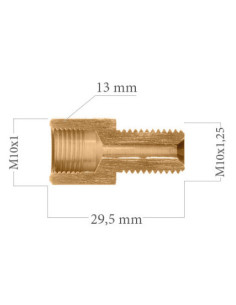 REDUCER UNION ADAPTER FITTING FEMALE CONCAVE M10X100 TO MALE CONCAVE M10X125 2
