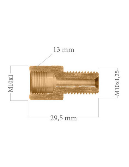 REDUCER UNION ADAPTER FITTING FEMALE CONCAVE M10X100 TO MALE CONCAVE M10X125