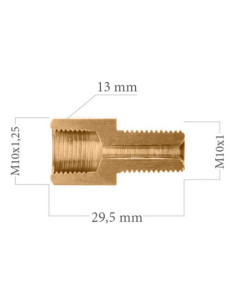 REDUCER UNION FEMALE CONCAVE M10X125 TO MALE CONCAVE M10X100 2