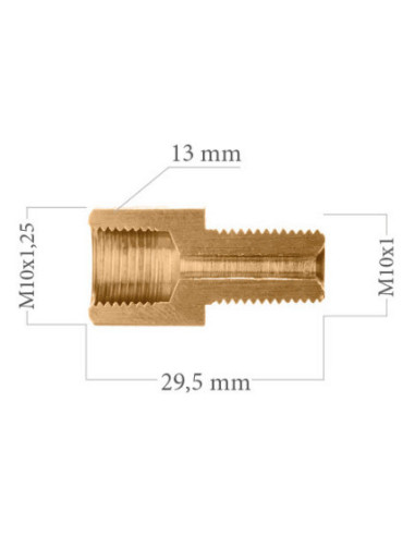 Racor Reductor Hembra Concava M10X125 A Macho Concavo M10X100