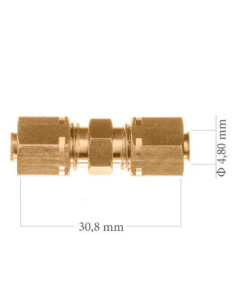 Conector de 2 Tubo de freno solo para tuberia de cobre de 4,75Mm 2