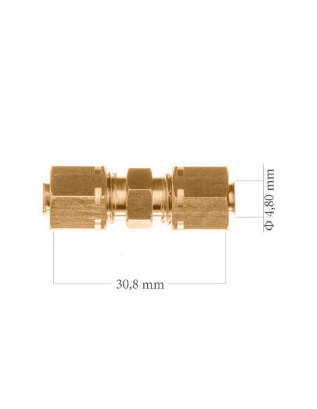 Conector de 2 Tubo de freno solo para tuberia de cobre de 4,75Mm