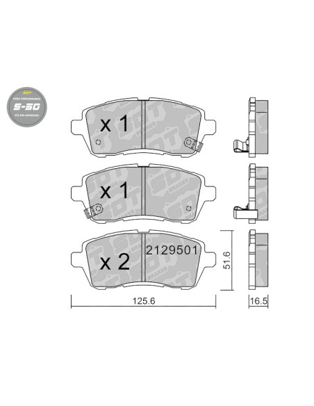 FRONT HIGH PERFORMANCE BRAKEPADS S50 MAZDA 2 SUZUKI SWIFT