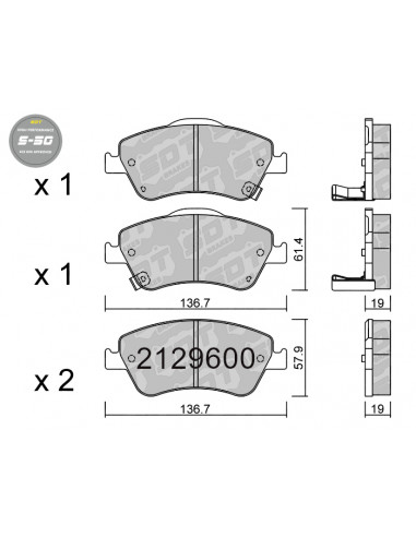 FRONT HIGH PERFORMANCE PADS S50...
