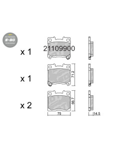 REAR HIGH PERFORMANCE S50 BRAKEPADS TOYOTA YARIS GR 1.6 TURBO (GXPA16)