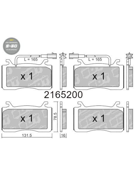 FRONT HIGH PERFORMANCE BRAKEPADS S50 ALFA ROMEO STELVIO