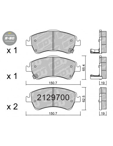 FRONT HIGH PERFORMANCE BRAKEPADS S50...