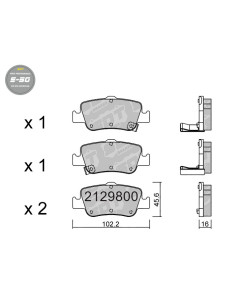 REAR HIGH PERFORMANCE BRAKEPADS S50 TOYOTA AURIS COROLLA