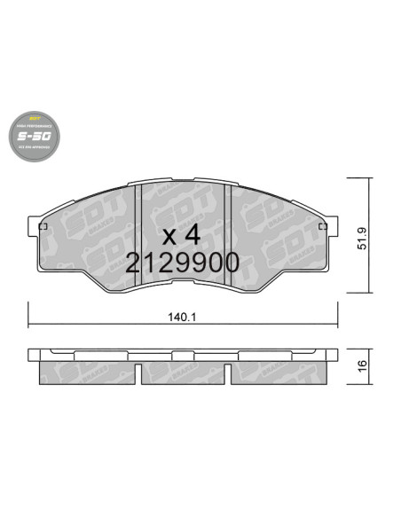 Pastillas De Freno Delanteras High Performance S50 Toyota Hi-Lux