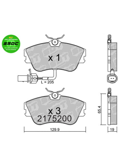 Pastillas De Freno Delanteras High Performance S50C Vw Multivan T4 Transporter T4 Caravelle