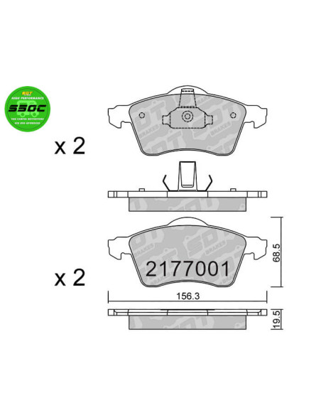 FRONT HIGH PERFORMANCE BRAKEPADS S50C ERNST AUWARTER MICROSTAR VW MULTIVAN T4 TRANSPORTER T4