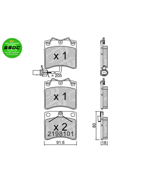 REAR HIGH PERFORMANCE BRAKEPADS S50C VW MULTIVAN TRANSPORTER CALIFORNIA