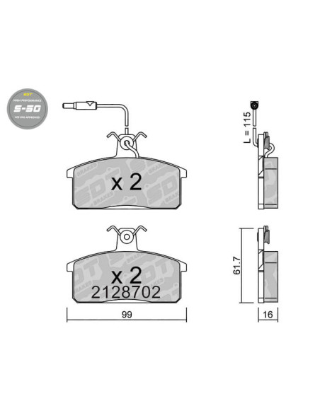 FRONT HIGH PERFORMANCE BRAKEPADS S50 LANCIA DELTA SEAT IBIZA MALAGA SUZUKI SAMURAI SJ410 SJ413 VITARA
