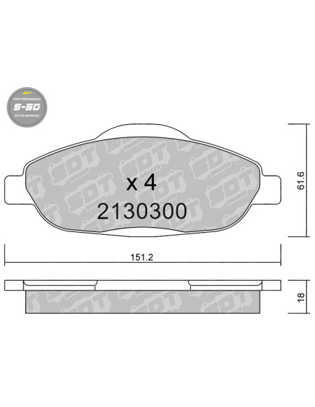 Pastillas De Freno Delanteras High Performance S50 Peugeot 308 3008