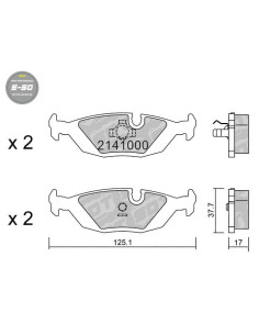 REAR HIGH PERFORMANCE BRAKEPADS S50 BMW SERIE 3 E30 SERIE 5 E28 SERIE 6 E24 Z1