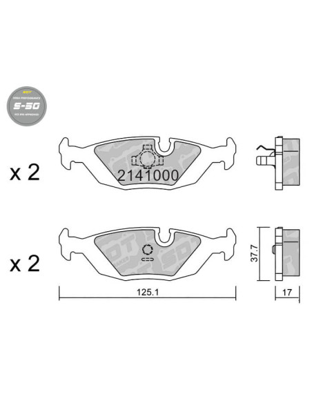 Pastillas De Freno Traseras High Performance S50 Bmw Serie 3 E30 Serie 5 E28 Serie 6 E24 Z1