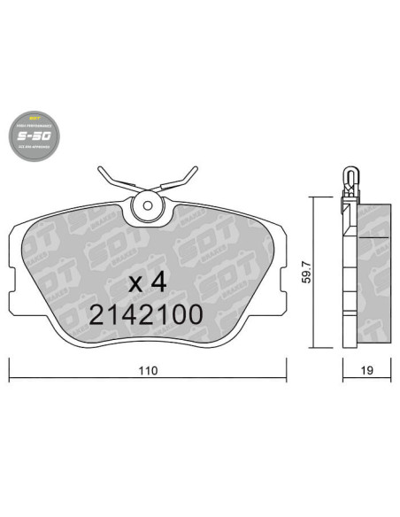FRONT HIGH PERFORMANCE BRAKEPADS S50 MERCEDES 190 (201) 200 500 (124)