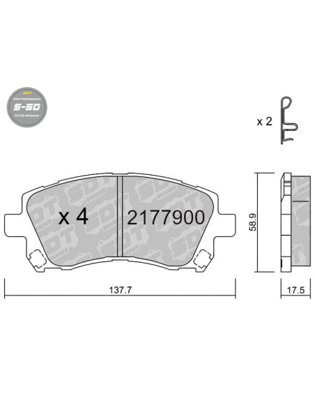 FRONT HIGH PERFORMANCE BRAKEPADS S50 SUBARU FORESTER IMPREZA LEGACY OUTBACK