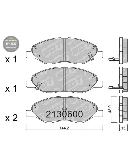 FRONT HIGH PERFORMANCE BRAKEPADS S50 NISSAN TIIDA