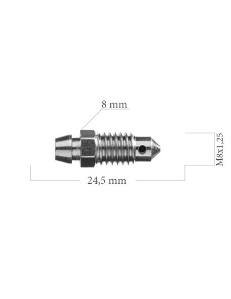 Tornillo Purgador De Pinza De Freno M8X125 Sangrador Largo 24Mm
