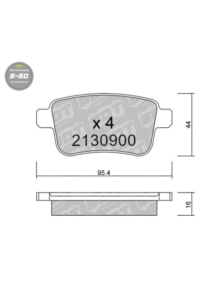 REAR HIGH PERFORMANCE BRAKEPADS S50 MERCEDES CITAN RENAULT KANGOO BE BOP