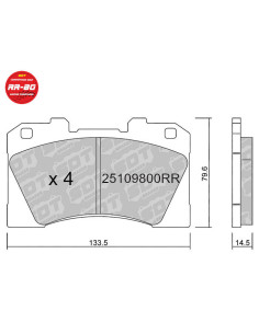 Pastillas De Freno Delanteras Racing RR80 Toyota Yaris GR 1.6 Turbo (GXPA16)
