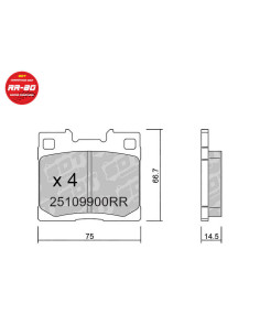 REAR RACING BRAKEPADS RR80 TOYOTA YARIS GR 1.6 TURBO (GXPA16)