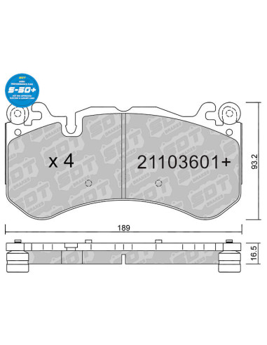 FRONT HIGH PERFORMANCE PLUS BRAKEPADS S50+ MERCEDES C63 AMG CLK63 CLS63 SLS SL65 G63 E63