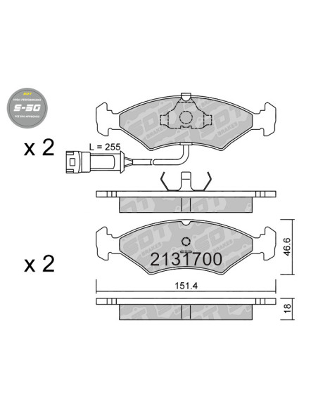 *Descatalogada Pastillas De Freno Delanteras High Performance S50 Ford Escort Orion Sierra